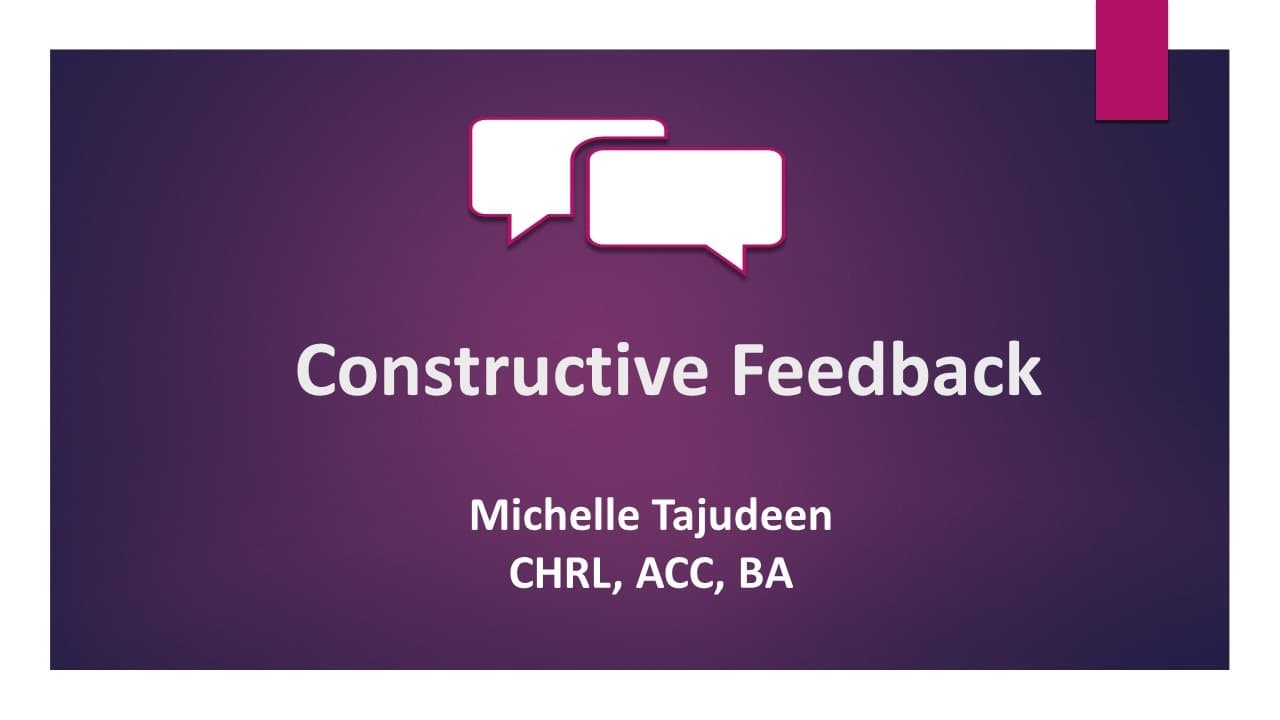 Leadership Fundamentals - Constructive Feedback